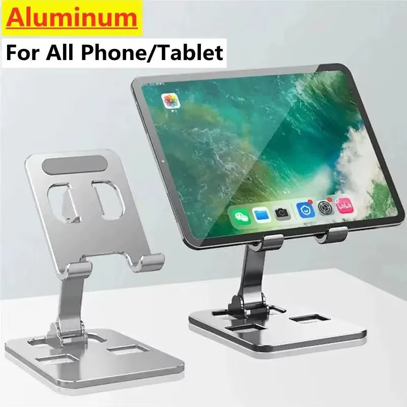 Universal Aluminum Alloy Phone Tablet Holder for Ipad Adjustable Flexible Folding Lazy Desktop Live Mobile Phone Stand Mount