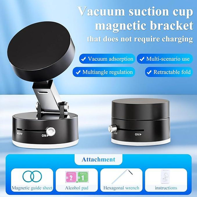 Vacuum Magnetic Suction Phone Holder, Upgraded, Adjustable Suction Cup Car Phone Mount,Hands-Free Cell Phone Holder for Car/Gym/Mirror/Smooth Surface,Compatible with Iphone 16/15/14/13/12 Series