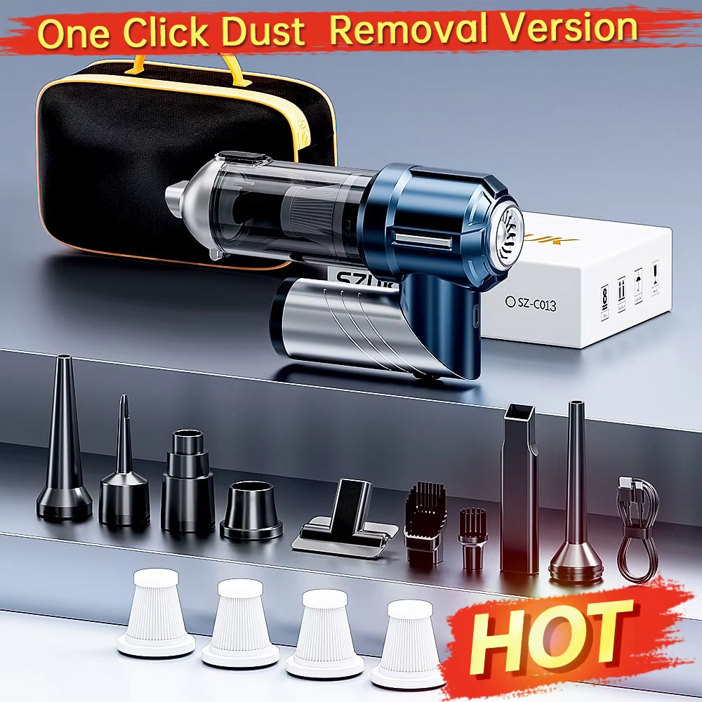 Car Vacuum Cleaner Handheld Cordless Strong Suction Car Vacuum Cleaner Foldable Cleaning Machine Portable Vacuum Cleaner
