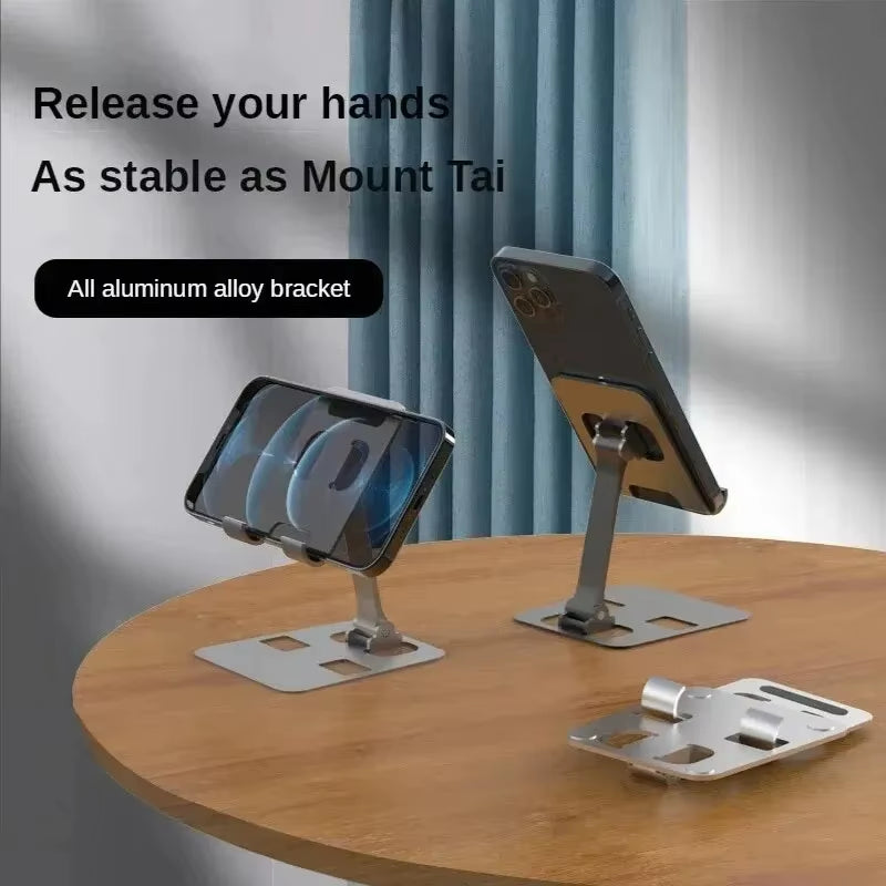Universal Aluminum Alloy Phone Tablet Holder for Ipad Adjustable Flexible Folding Lazy Desktop Live Mobile Phone Stand Mount